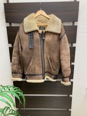 B-3 フライトジャケット ムートン M 茶 羊革 ミリタリー ボア ビンテージ B-3 フライトジャケット ムートン M 茶 羊革 ミリタリー ボア