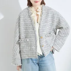 JOURNAL STANDARD L’essage (ジャーナルスタンダードレサージュ) ★★ ③ 25010370731010 GIOLICA ツイードVネック ジャケット レディース グレー FREE