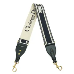 【国内正規品・未使用】ディオール Christian Dior エンブロイダリー ショルダーストラップ キャンバス レザー ネイビー S8552CBTE 箱付