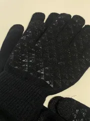 ニット 手袋 ブラック 1+1