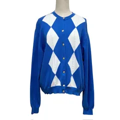 古着 バーバリーズ Burberrys コットン カーディガン クリーニング済み イングランド製 長袖 アーガイル柄 レディース M～Lサイズ 相当