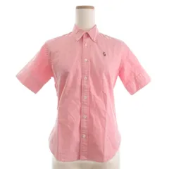 ラルフローレンスポーツ RALPH LAUREN SPORT シャツ ブラウス 半袖 ボタンダウン ロゴ 刺繍 2 ピンク ■GY14