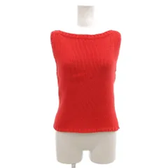 アールエルラルフローレン RL RALPH LAUREN ベスト ニット セーター M ノースリーブ コットン ボートネック 赤 レッド /NU ■ECT