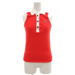 ラコステ LACOSTE ポロシャツ カットソー 40 ノースリーブ ワンポイント 赤 レッド /NU ■ECT