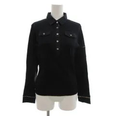 バーバリーゴルフ BURBERRY GOLF ポロシャツ M 長袖 リブ 胸ポケット ノバチェック 黒 ブラック /NU ■ECT