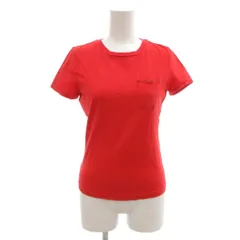 バーバリーブルーレーベル BURBERRY BLUE LABEL Tシャツ カットソー M 半袖 クルーネック 胸ポケット 赤 レッド /NU ■ECT