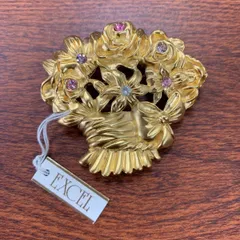 未使用品 NINA RICCI　ブローチ 花 　花束　ラインストーン　ニナリッチ