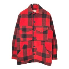 80年代 USA製 FILSON フィルソン ウールジャケット バッファローチェック レッド(メンズ 36)中古 古着 X1034