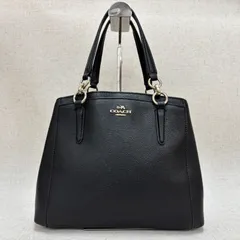 COACH　コーチ　ハンドバッグ　レザー　ブラック　ゴールド金具