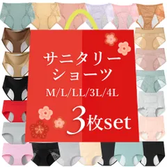 福袋 サニタリーショーツ 生理用パンツ おまかせ 3枚セット 最大70％OFF 大きいサイズ 防水布付き 多い日 生理用 下着 シンプル エレガント レース 無地 f-007