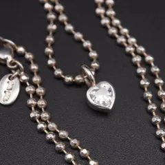 L689 Folli Follie フォリフォリ 925刻印 ペンダント ネックレス ダイヤモンド風 ハート デザイン シルバー