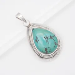 L346 ターコイズ トルコ石 ペンダント トップ デザイン シルバー チャーム ヘッド ヴィンテージ 12月誕生石