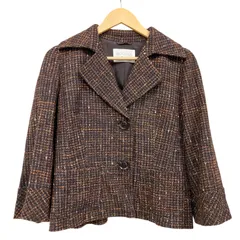 OG39 ROCHAS ロシャス ツイード テーラードジャケット ショート丈 レディース ライトアウター Mサイズ