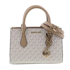 【値下げ】Michael Kors マイケルコース シェイラ  センタージップ サッチェル スモール  シグネチャー ハンドバッグ 35S3G6HS5B レディース PVCコーティングキャンバス ホワイト ブラウン 2WAY 中古