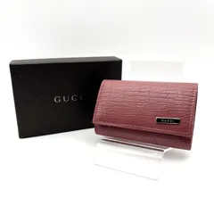 【 箱付／極美品 】GUCCI　グッチ　6連キーケース　150402　レザー　ピンクボルドー