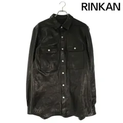 リックオウエンス サイズ:50  24SS  RU01D3729-LNV ボタンアップアウターシャツレザージャケット 中古 SS13 リックオウエンス 24SS RU01D3729-LNV ボタンアップアウターシャツ
