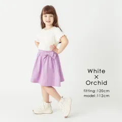 [ホワイト&オーキッド]子供服 ワンピース ドッキング 女の子 半袖 キッズ ワンピ キッズワンピ 80 90 100 110 120 130 140 150 春夏 evercloset ever closet エバクロ エバークローゼット