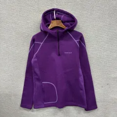 モンベル アウトドア 刺繍ロゴ 弱起毛 ハーフジップ フーディ M A03284