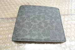 甲州印伝 武井商店 印伝  鹿革 鹿皮 伝統工芸 二つ折り財布  蝶柄　グレー 管理p1223b