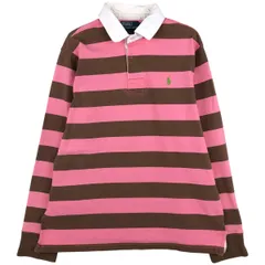 古着 ラルフローレン Ralph Lauren POLO by Ralph Lauren CUSTOM FIT ボーダー柄 長袖 ラガーシャツ メンズL相当/eaa597689