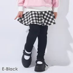 [E．ブラック]スカッツ キッズ ベビー 子供 子供服 キッズ服 女の子 秋冬物 スカート スパッツ スカートレギンス 総柄 プリント インナー付 ストレッチ evercloset ever closet エバクロ エバークローゼット