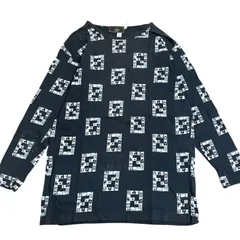 フェンディ ロンT 長袖Tシャツ 総柄 ブラック イタリア製 Mサイズ相当