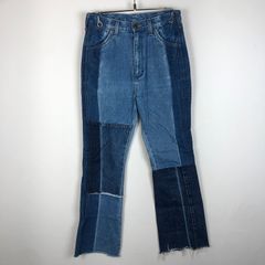 70-80s BLUE BORN パッチワーク フレア デニムパンツ y2k 昭和レトロ 