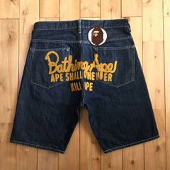 希少】A BATHING APE デニムスカート 刺繍 ワッペン ミニ - メルカリ