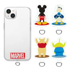 ディズニー ストラップホルダー ミッキー プーさん ドナルド エイリアン マーベル キャラクター グッズ  後ろ姿 ロゴ ダイカット 挟むだけ パーツ アクセサリー 金具 追加 全機種対応 取付用パーツ 【定形外郵便にて発送】【1/7発送予定】