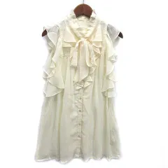 ダイアグラム グレースコンチネンタル Diagram GRACE CONTINENTAL シアー シフォン フリル ボウタイ ブラウス ライトベージュ 36 日本製