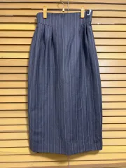 日本輸入 レディース グレー ストライプ ウールスカート 66-92