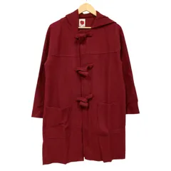 OG42 【未使用】 poppy red ポピーレッド ニット コート ダッフルコート コーディガン えんじ色 毛 アクリル レディース Lサイズ