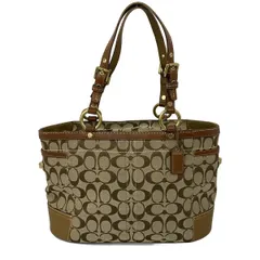 COACH(コーチ) トートバッグ ギャラリーシグネチャートート 11237 カーキ×ダークブラウン レザー