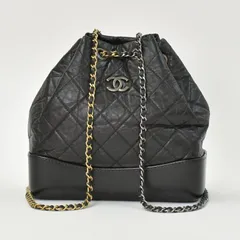極美品 CHANEL シャネル ガブリエル スモール バックパック A94485 26番台 ココマーク キルティング カーフスキン ブラック 中古 4b009963