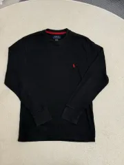 ポロ ラルフローレン ブラック ワッフル 長袖Tシャツ M