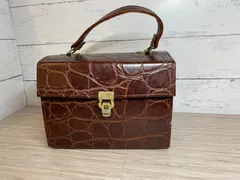■⑨ハンドバッグ バッグ ブラウン クロコダイル風■