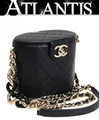 シャネル CHANEL マトラッセ チェーンショルダーバニティバッグ ラム 黒 G金具 29番台 AS1355 【73079】