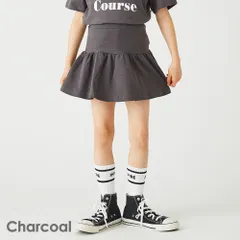 [チャコール]子供服 1分丈 無地 スカッツ ベビー キッズ マタニティ スカート スパッツ 80 90 100 110 120 130 140 150 evercloset ever closet エバクロ エバークローゼット