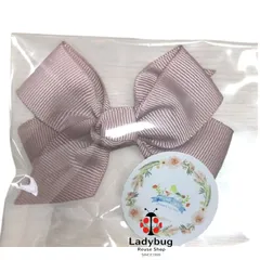 リボンバレッタ　ピンク　グログランリボン　ヘアアクセサリー　ヘアピン　リボン　縦8.5　横6