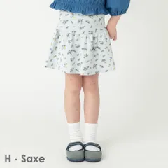 [H-サックス(小花柄)]子供服 1分丈 スカッツ ベビー キッズ マタニティ スカート スパッツ レギンス 80 90 100 110 120 130 140 150 160 evercloset ever closet エバクロ エバークローゼット