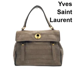 イヴサンローラン Yves Saint Laurent ミューズトゥ ハンドバッグ ショルダーバッグ クロコダイル レザー スエード レディース 5E399