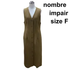 ■ ノンブルアンペール nombre impair ジャンバースカート Vネック ノースリーブ ロング ワンピース ブラウン ウール F レディース H5Z108