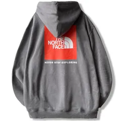 [ザノースフェイス] パーカー フーディ トレーナー プルオーバー 長袖 フード付き 裏起毛 ロゴ オーバーサイズ オシャレ メンズ 男性 NF0A7UNS TNF_Medium_Grey/ [TNF_Medium_Grey/Crimso(8EO)] [XL]