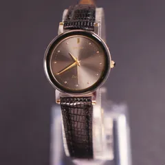 【稼働品】SEIKO EXCELINE　黒文字盤　 新品ベルト　電池交換済