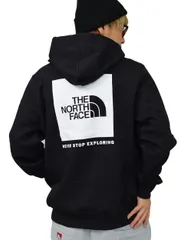 [ザノースフェイス] パーカー メンズ 大きいサイズ 裏起毛 スウェット ボックスロゴ ブラック Eカラー L [並行輸入品] [Eカラー(ブラック)] [L]