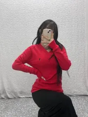 ポロラルフローレン レトロ レッド ワッフル パータン ロングスリーブ M C07790