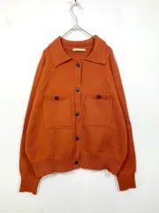 美品 LUCA/LADY LUCK LUCA ルカ/レディラックルカ 衿付ポロニットジャケット / リブニット プルオーバー オレンジ ■■レディース