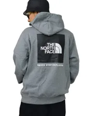 [ザノースフェイス] パーカー メンズ 大きいサイズ 裏起毛 スウェット ボックスロゴ グレー Dカラー M [並行輸入品] [Dカラー(グレー)] [M]