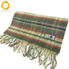 #we ダックス DAKS マフラー カーキ系 ベージュ 黒 赤 チェック柄 ウール カシミヤ混 ユニセックス [972743] k01