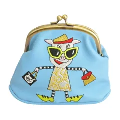 アルベロベロ ALBEROBELLO ポーチ がま口 刺しゅう ブルー レディース F-ST2200